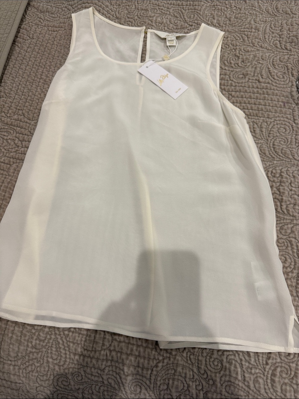 Lilly Pulitzer Ivory Sleeveless Chiffon Camisole
